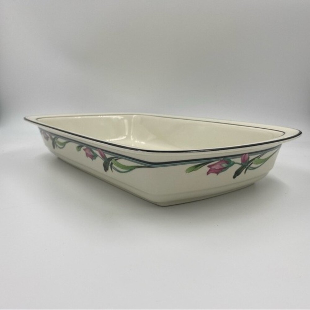 Vintage Lenox Chinaware‎ Discontinued Midnight Blossoms 13" Rectangular Baker
